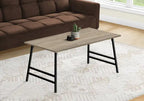 Table Basse Moderne 40 - Plateau Taupe avec Pieds en Métal Noir