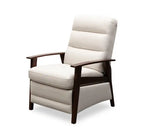 Bree 28.5 Linen-Look Fabric Pushback Reclining Accent Chair with Wood Armrests and Legs