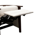 Fauteuil inclinable dossier poussoir 28,5 po en tissu aspect lin avec accoudoirs et pieds en bois
