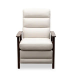 Fauteuil inclinable dossier poussoir 28,5 po en tissu aspect lin avec accoudoirs et pieds en bois