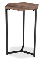 Table d'appoint 3 pièces 15,7 po – Marron avec pieds en métal noir