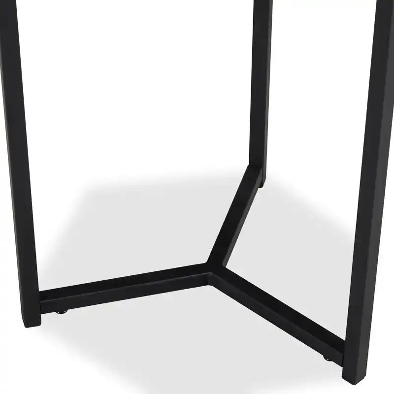 Table d'appoint 3 pièces 15,7 po – Marron avec pieds en métal noir