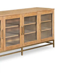 Meuble TV 70 po en bois massif moderne avec rangement et gestion des câbles pour téléviseurs jusqu'à 75 po - Belge