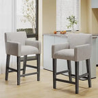 Tabourets de comptoir Griffith de 26 po de hauteur avec tissu rembourré et pieds en bois massif