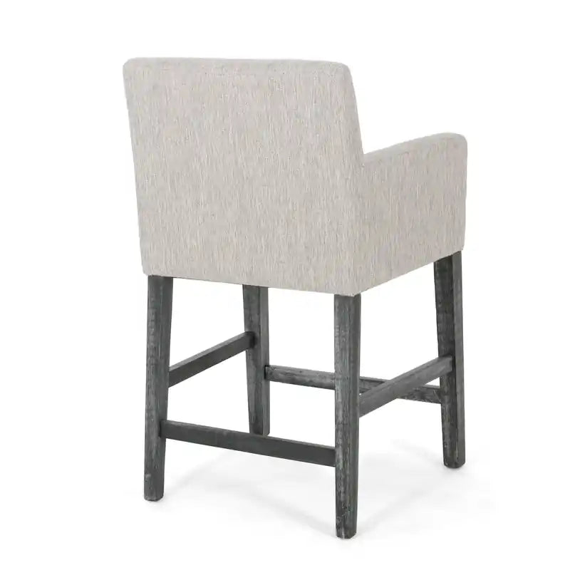 Tabourets de comptoir Griffith de 26 po de hauteur avec tissu rembourré et pieds en bois massif