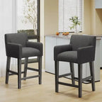 Tabourets de comptoir de 26 po de hauteur avec tissu rembourré et pieds en bois massif