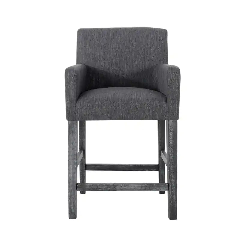 Tabourets de comptoir de 26 po de hauteur avec tissu rembourré et pieds en bois massif