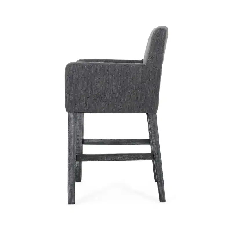 Tabourets de comptoir de 26 po de hauteur avec tissu rembourré et pieds en bois massif