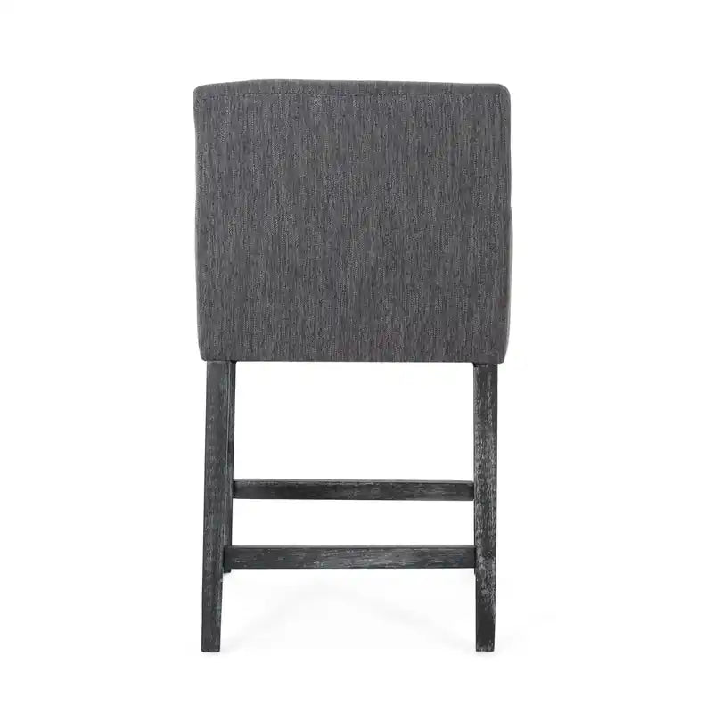 Tabourets de comptoir de 26 po de hauteur avec tissu rembourré et pieds en bois massif