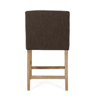 Tabouret de comptoir de 66 cm avec siège en tissu rembourré et pieds en bois massif