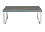 Sylph Coffee Table, Faux Wood & Stainless Steel