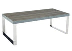 Table basse Sylph, Faux bois et Acier inoxydable