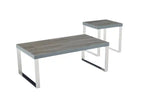 Table basse Sylph, Faux bois et Acier inoxydable
