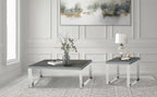 Table basse Sylph, Faux bois et Acier inoxydable