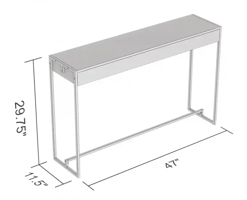 Console 47 - Ciment foncé avec base en métal noir