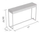 Console 47 - Ciment foncé avec base en métal noir