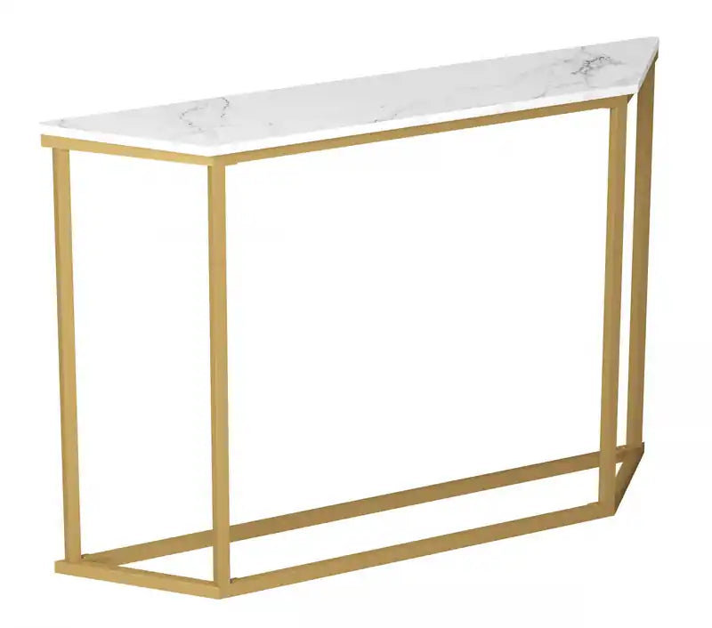 44 Modern Console Table - Marble With Gold Finish