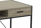 Bureau informatique de 48 pouces avec 2 tiroirs et 1 étagère - Taupe foncé avec base en métal noir