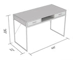 Bureau informatique de 48 pouces avec 2 tiroirs et 1 étagère - Taupe foncé avec base en métal noir
