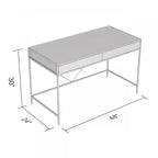 Bureau d'ordinateur 49" avec 2 tiroirs - Bois marron avec métal noir