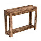 40 Console Table With 2 Drawers And Shelf - Brown Reclaimed Wood
