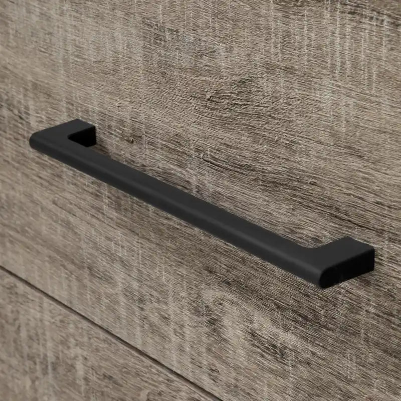 Commode 6 tiroirs London – Noir vieilli et chêne patiné