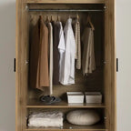 Armoire de chambre Musano avec portes et tiroirs - Chêne Nordik
