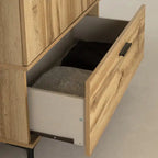 Armoire de chambre Musano avec portes et tiroirs - Chêne Nordik