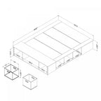 Lit plateforme de rangement avec paniers en osier – Chêne blanchi