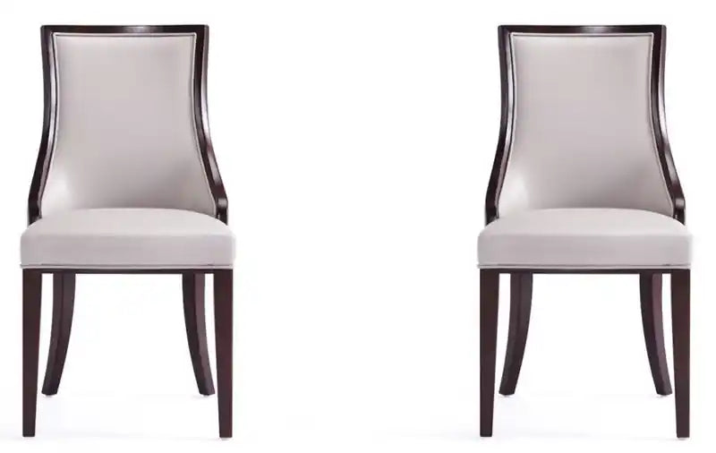 Manhattan Comfort Set of 2 Grand Faux Leather Dining Chairs