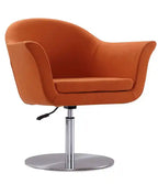 Manhattan Comfort Voyager Brushed Metal Woven Swivel Adjustable Accent Chair
