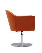 Fauteuil d'appoint pivotant réglable en métal brossé tissé