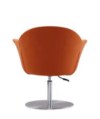 Fauteuil d'appoint pivotant réglable en métal brossé tissé