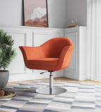 Fauteuil d'appoint pivotant réglable en métal brossé tissé