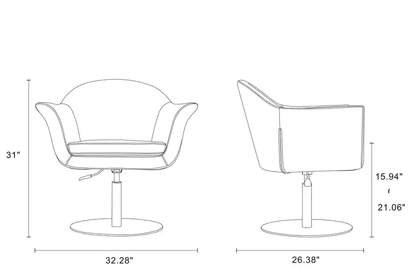 Fauteuil d'appoint pivotant réglable en métal brossé tissé