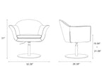 Fauteuil d'appoint pivotant réglable en métal brossé tissé