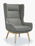 Manhattan Comfort Sampson Twill Accent Chair - Graphite & Natural