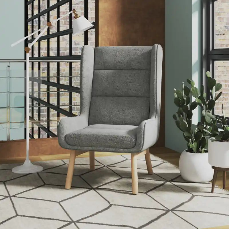 Fauteuil d'appoint - Graphite et naturel