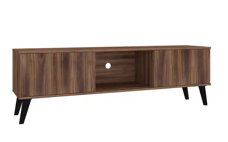 Manhattan Comfort Doyers 62.20 Mid-Century Modern TV Stand - Nut Brown