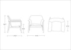 Fauteuil d'appoint Miller en tissu aspect lin – Vert et Noyer