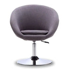 Manhattan Comfort Hopper Polished Chrome Twill Adjustable Height Accent Chair