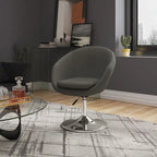 Chaise d'appoint réglable en sergé chromé poli