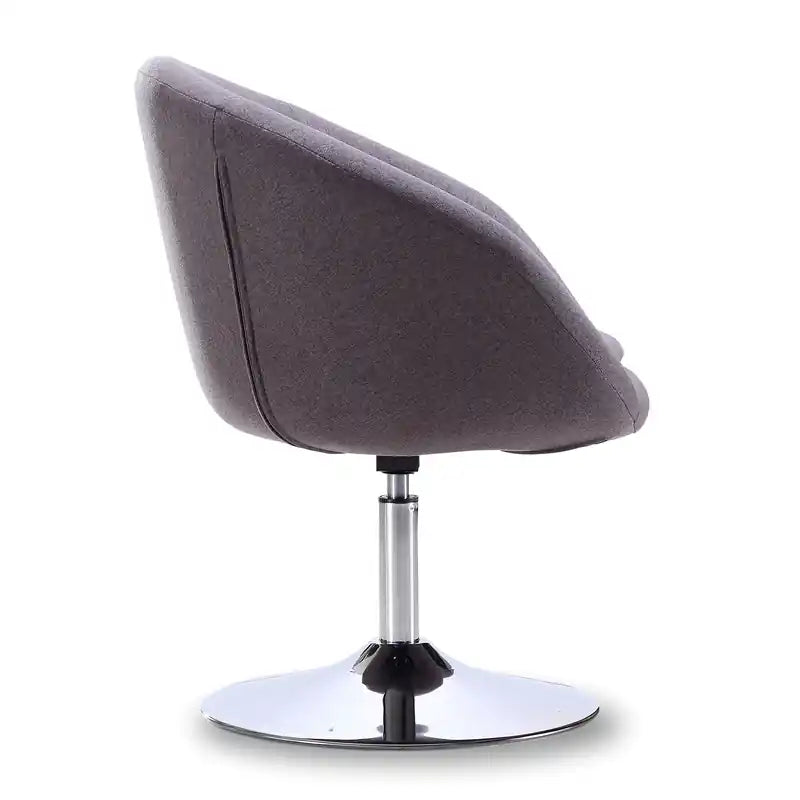 Chaise d'appoint réglable en sergé chromé poli