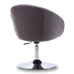 Chaise d'appoint réglable en sergé chromé poli