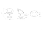 Chaise d'appoint réglable en sergé chromé poli
