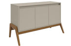 Manhattan Comfort Mid-Century Modern Gales 48.50 Sideboard with Solid Wood Legs - Greige