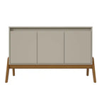 Bahut Mid-Century Modern 48.50 avec pieds en bois massif - Grège