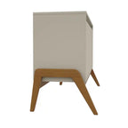 Bahut Mid-Century Modern 48.50 avec pieds en bois massif - Grège