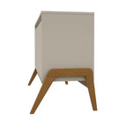 Bahut Mid-Century Modern 48.50 avec pieds en bois massif - Grège