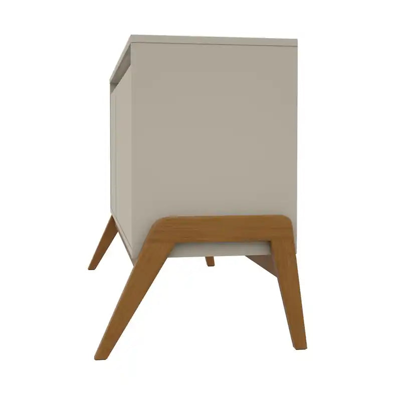 Bahut Mid-Century Modern 48.50 avec pieds en bois massif - Grège